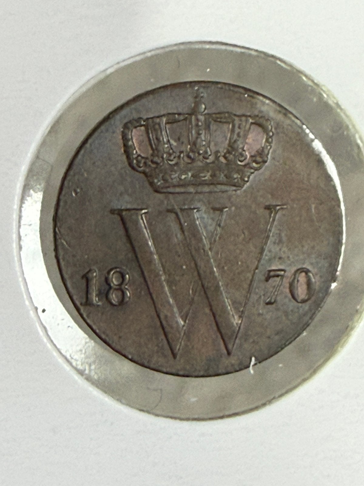 Halve cent 1870 Willem III, Ophalen of Verzenden, Koning Willem III, Overige waardes, Losse munt