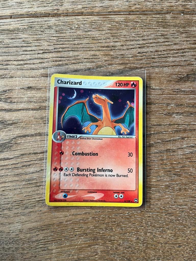 Charizard holo 6/108, Ophalen, Gebruikt, Losse kaart