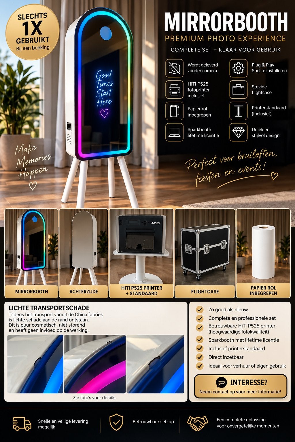 Mirrorbooth Premium Photo Experience - Complete Set, Ophalen, Overige thema's, Overige typen, Meerkleurig