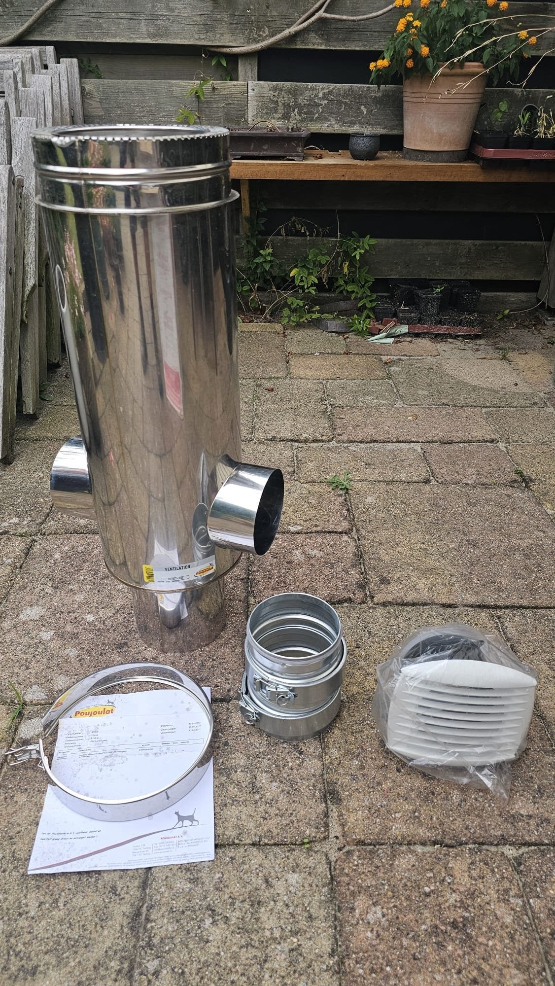 Poujoulat warmtewisselaar dubbelwandig 150 mm - nieuw, Ophalen, 30 tot 80 cm, Overige typen, Nieuw