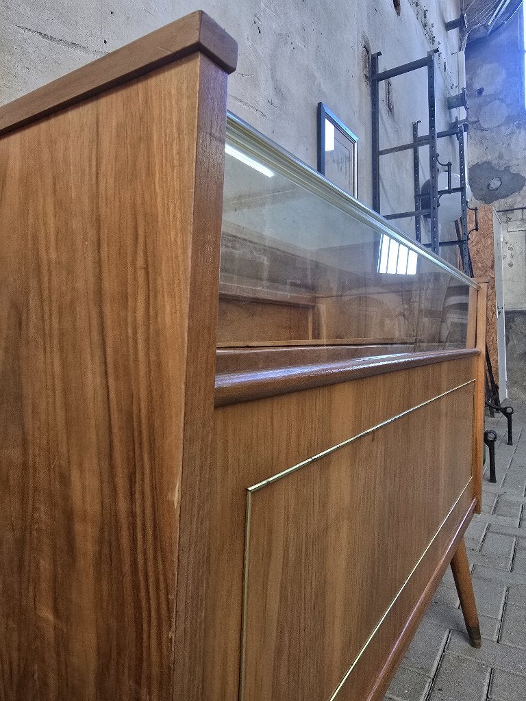Mid Century Toonbank Vintage Winkel Vitrine Balie Counter 3, Mid Century Design Vintage Retro, Gebruikt, 100 tot 150 cm, Met lade(s)