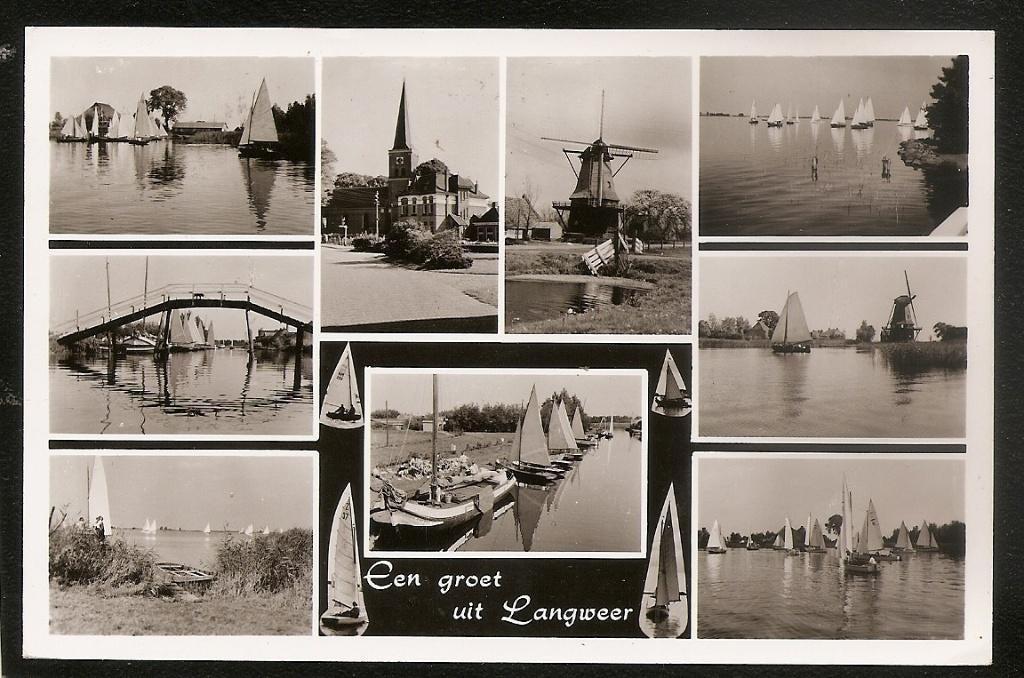 Langweer, een groet uit, Ophalen of Verzenden, 1960 tot 1980, Gelopen, Friesland