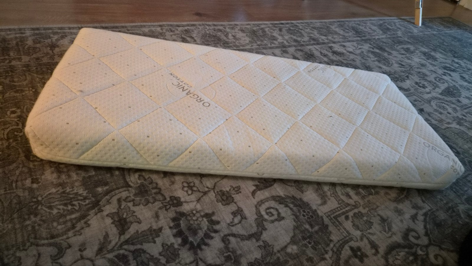 Biologisch natuurrubber matras Co-sleeper 90x40x9 cm, Ophalen, Zo goed als nieuw