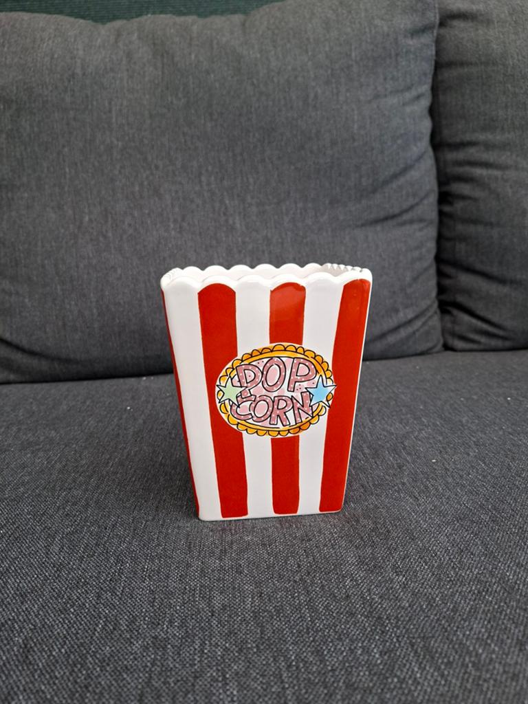 Blond Popcorn Bakje - Keramiek, Ophalen of Verzenden, Zo goed als nieuw, Modern, Rood