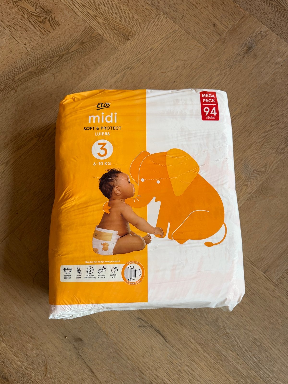 Etos Midi Luiers Maat 3 (6-10 kg) - Megapack 94 stuks, Ophalen, Nieuw