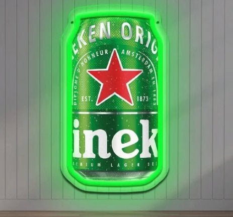 LED lamp neon stijl Heineken blik (30.5x17.5cm), Verzamelen, Ophalen of Verzenden, Nieuw, Reclamebord, Plaat of Schild, Heineken