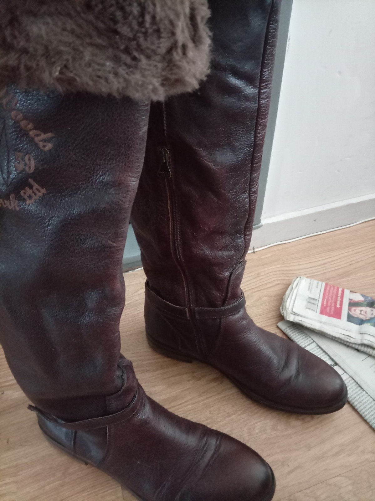 River Woods Leren Laarzen met Bont - Maat 38, Hoge laarzen, Bruin, River Woods, Ophalen of Verzenden