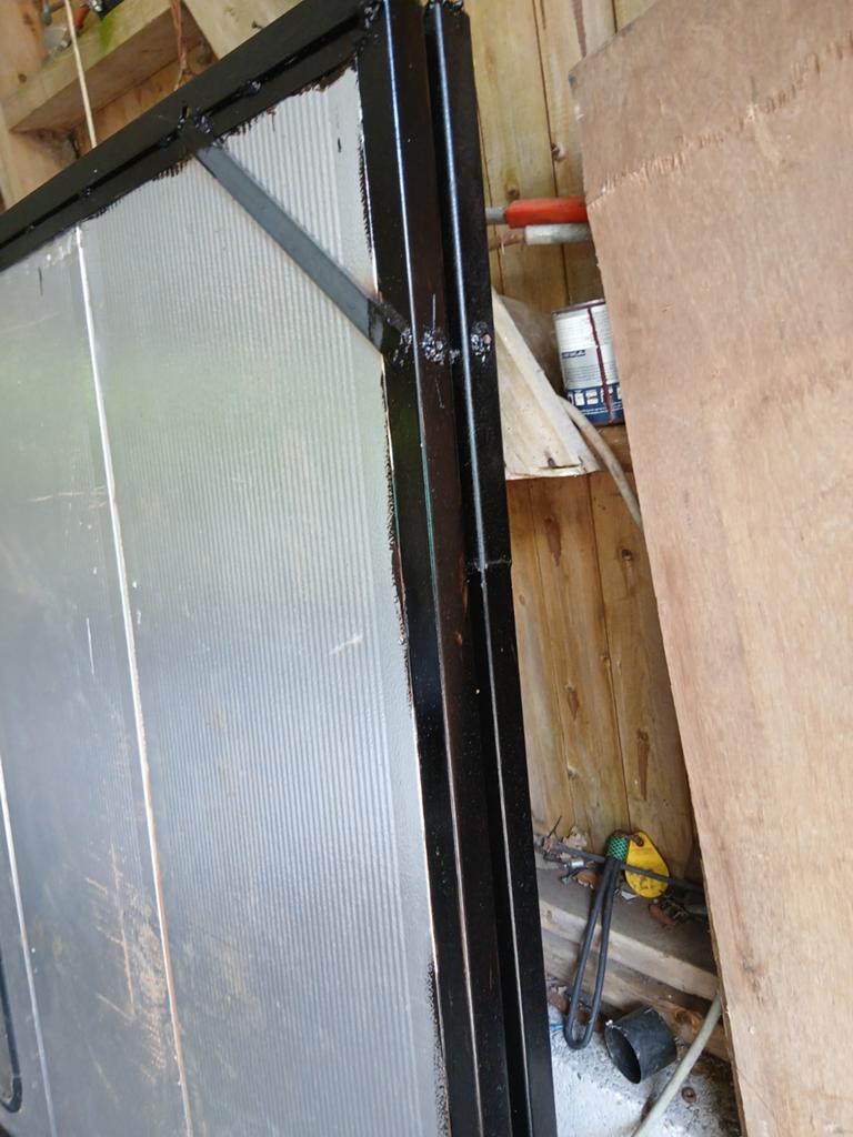 2 crawford deuren in hoekprofiel met rails maten hoogte 3m b, Ophalen of Verzenden, Veranda