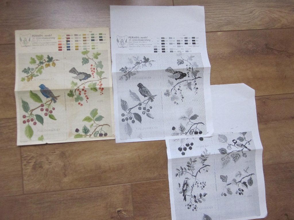 Permin model schellekoord met vogels en DMC kleurencodes, Ophalen of Verzenden, Zo goed als nieuw, Handborduren, Patroon