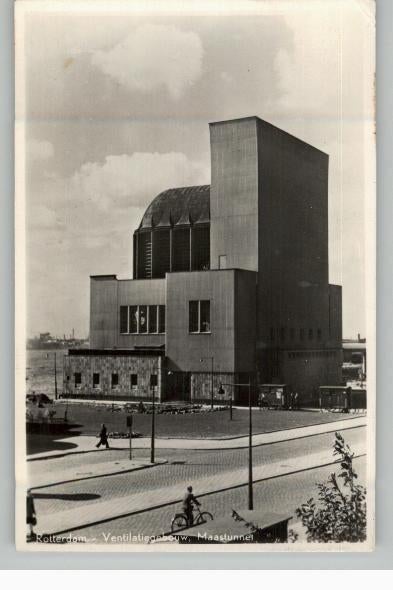 Rotterdam 3 kaarten gebouwen Maastunnel+tunnel  st 1950