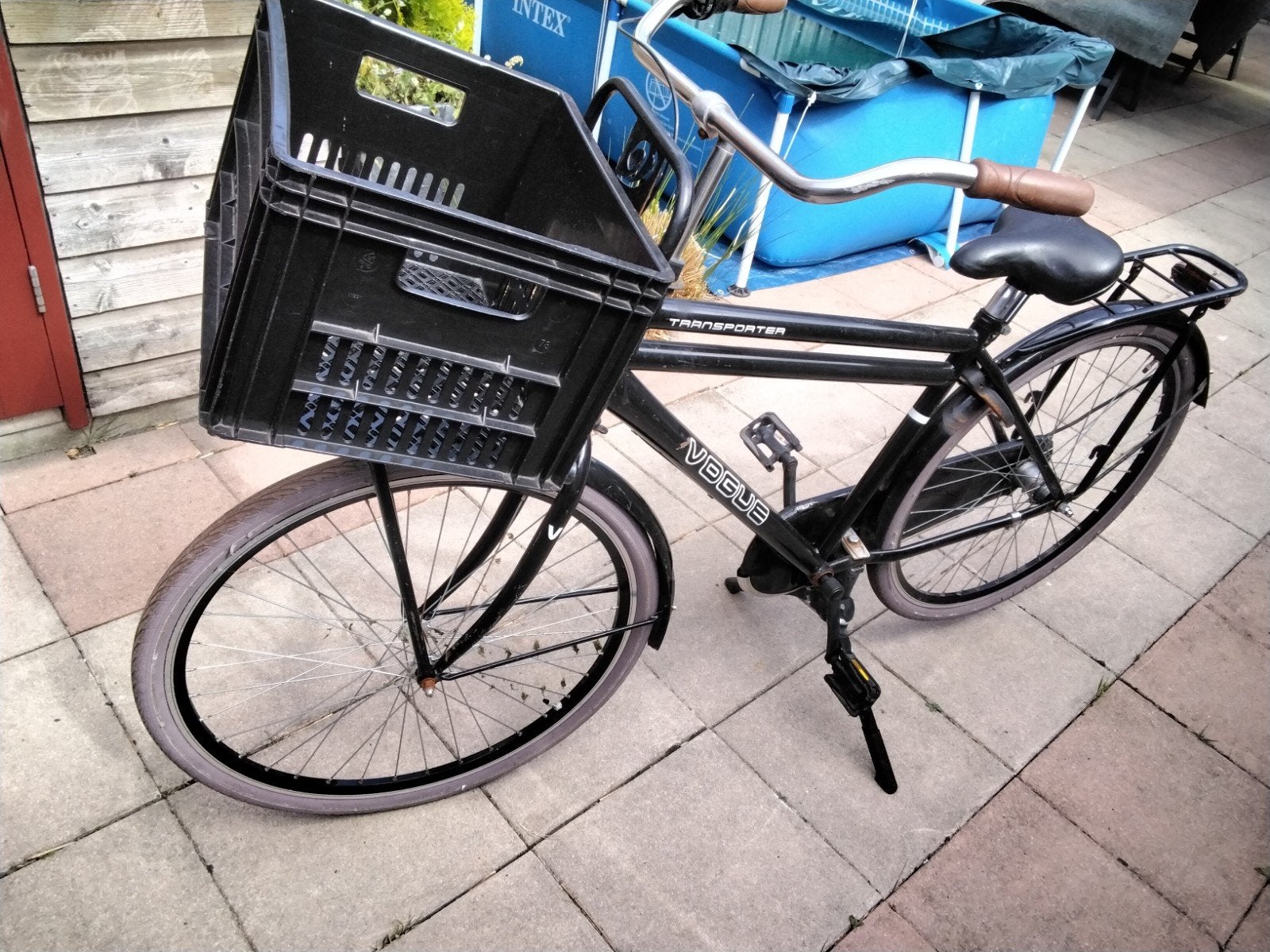Vogue Transportfiets Zwart met krat, Versnellingen, Trommelrem, Ophalen, Overige merken