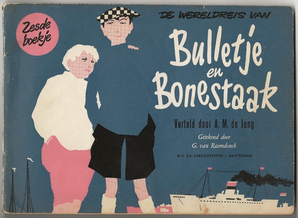 Bulletje en Bonestaak - Zesde boekje, origineel uit 1955, A.M. de Jong, Meerdere stripboeken, Ophalen, Gelezen