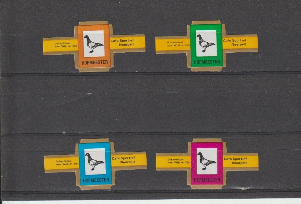 reeks    309  duiven  1-4      sigarenbanden, Ophalen of Verzenden, Zo goed als nieuw, Sigarenbandjes