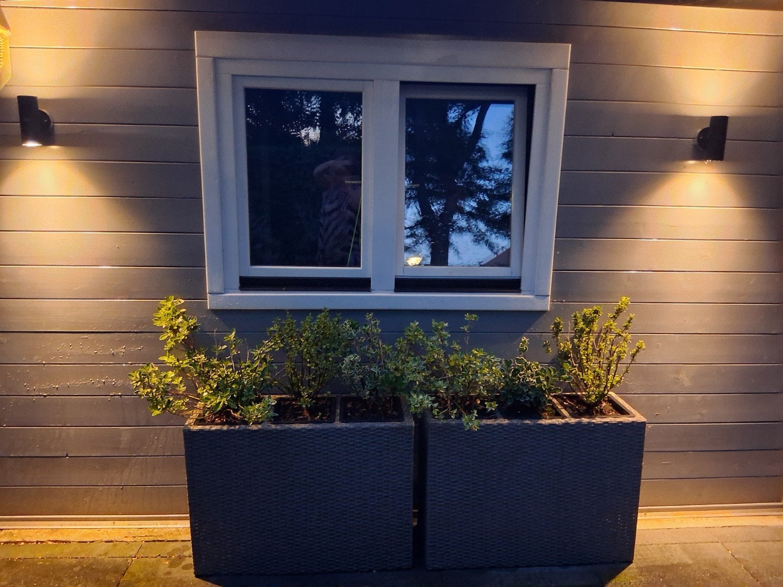 Grote plantenbakken van kunststof wicker, Tuin en Terras, Bloembakken en Plantenbakken, Ophalen, Kunststof, Gebruikt, Balkon