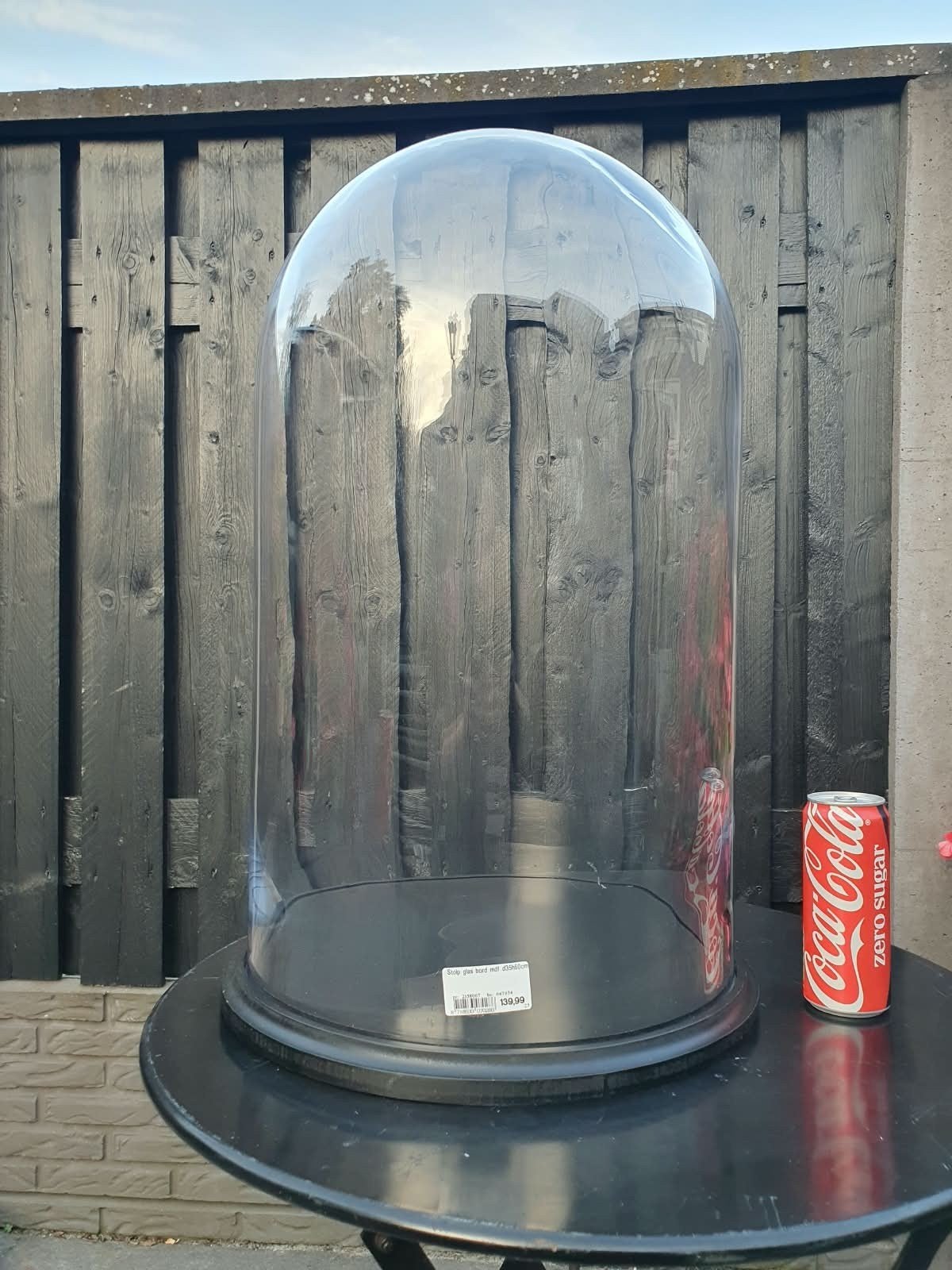 Nieuwe glazen stolp met  60 cm hoog, 35 cm Ø, Ophalen, Nieuw, Zwart, Glas