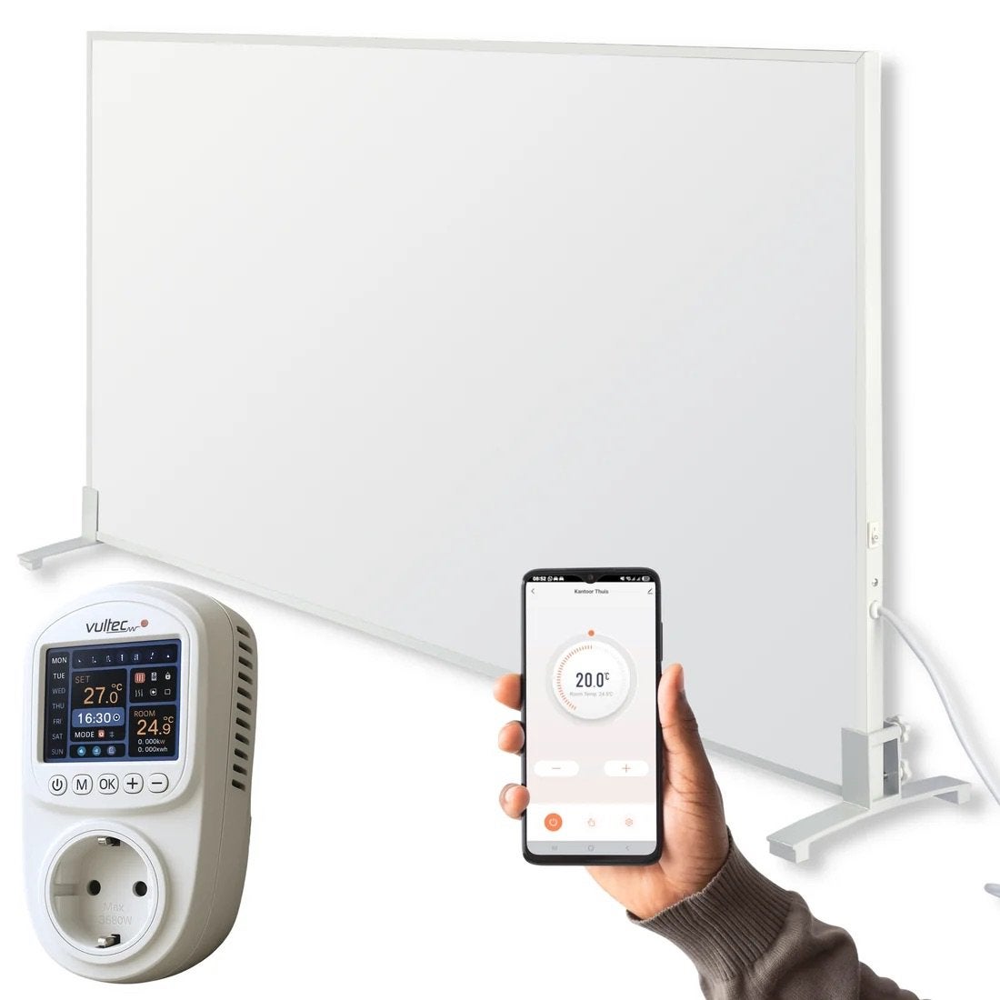 Infrarood Paneel 1200W met IQP Wi  Thermostaat Vrijstaand, Ophalen, Zo goed als nieuw, Detector, Sensor of Melder, Beweging