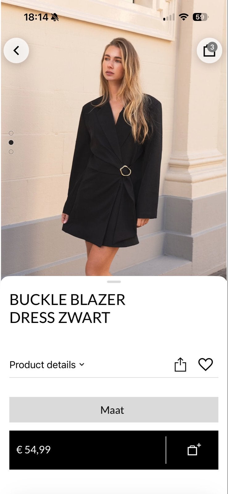 Zwarte Buckle Blazer Jurk Most Wanted zgan! M, Maat 38/40 (M), Zwart, Ophalen of Verzenden, Zo goed als nieuw