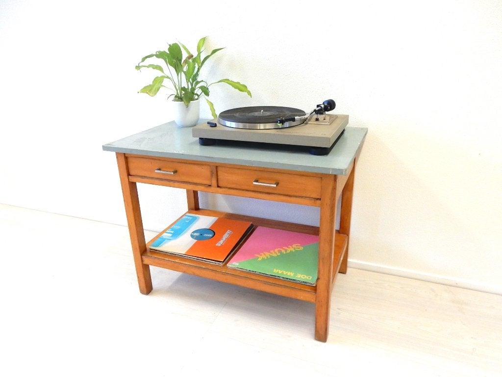 vintage kast jaren 60 tv meubel lp kast tv meubel ladekast, Huis en Inrichting, Kasten | Ladekasten, Gebruikt, Minder dan 100 cm