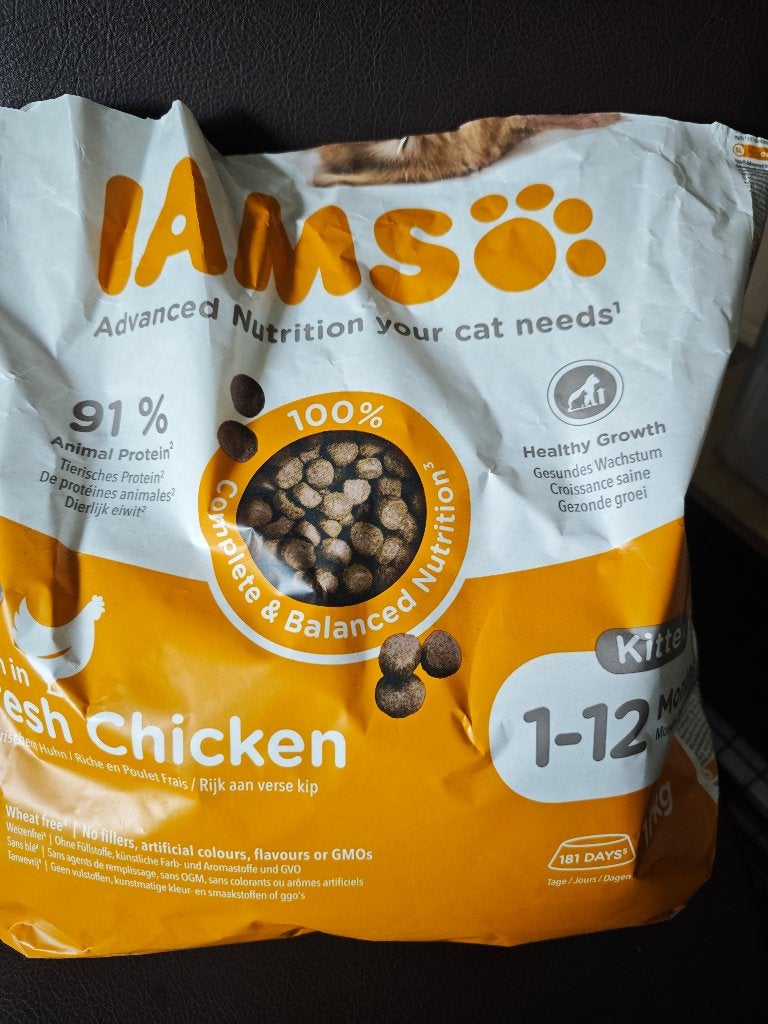 Iams kitten voer, droogvoer, nog ruim 5 kilo., Dieren en Toebehoren, Ophalen of Verzenden, Kat