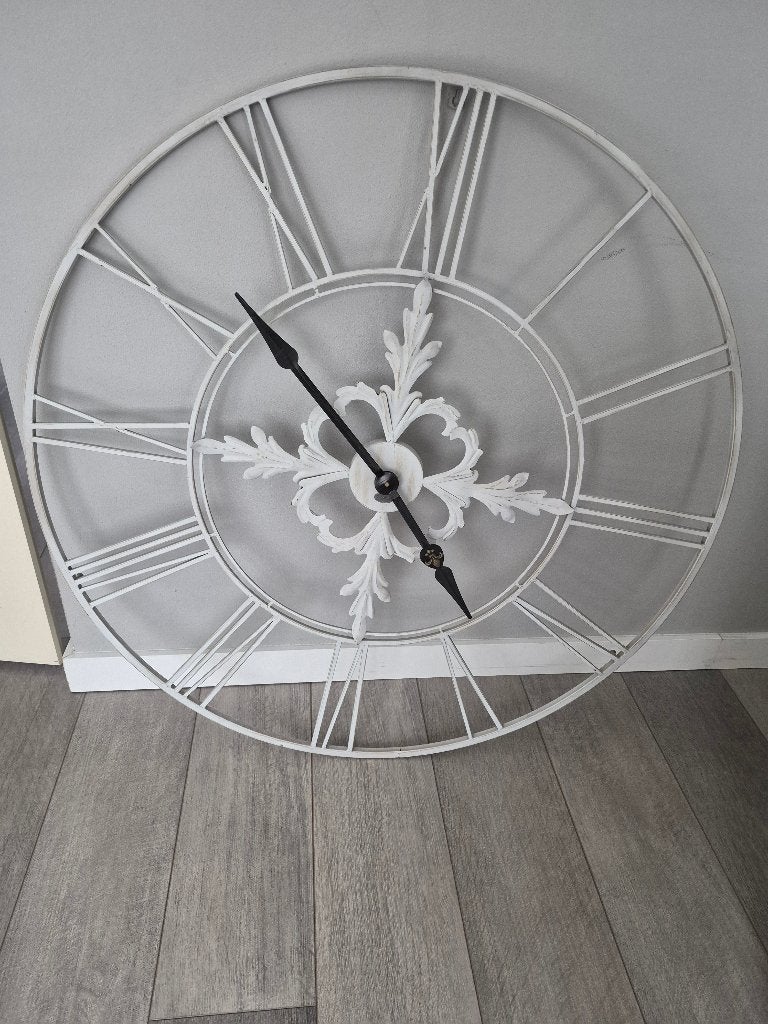 Riverdale Wandklok Newbridge grijs XL, Ophalen, Wandklok, Grijs, Landelijk
