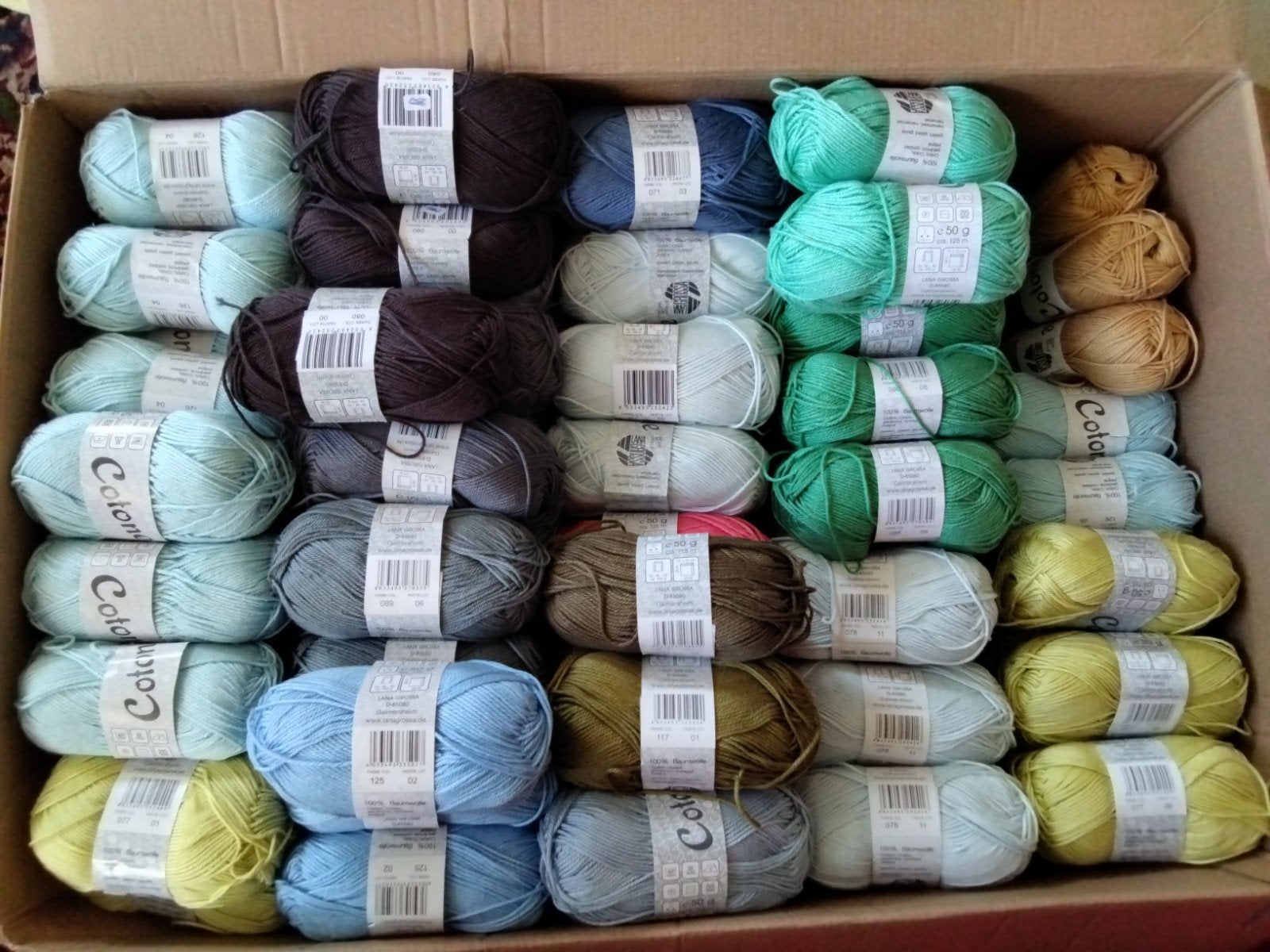 Grote partij Lana Grossa Cotone wol/garen 50 gram, 125 meter, Verzenden, Nieuw, Breien of Haken, Wol of Garen