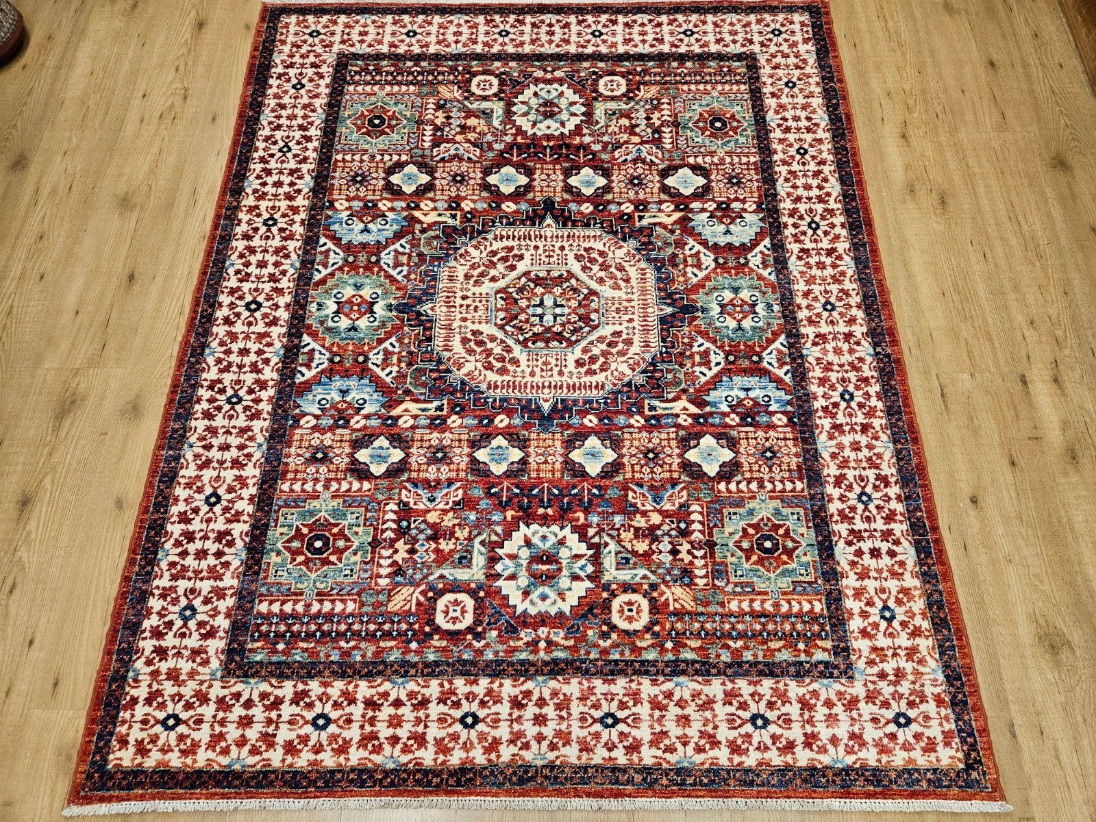 Handgeknoopt oosters tapijt kazak 198x159
