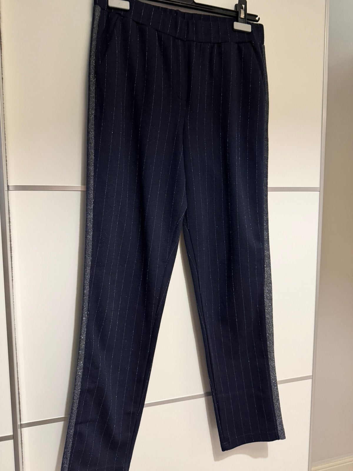 Donkerblauwe gestreepte broek maat M nieuw geisha, Maat 38/40 (M), Blauw, Nieuw, Ophalen of Verzenden