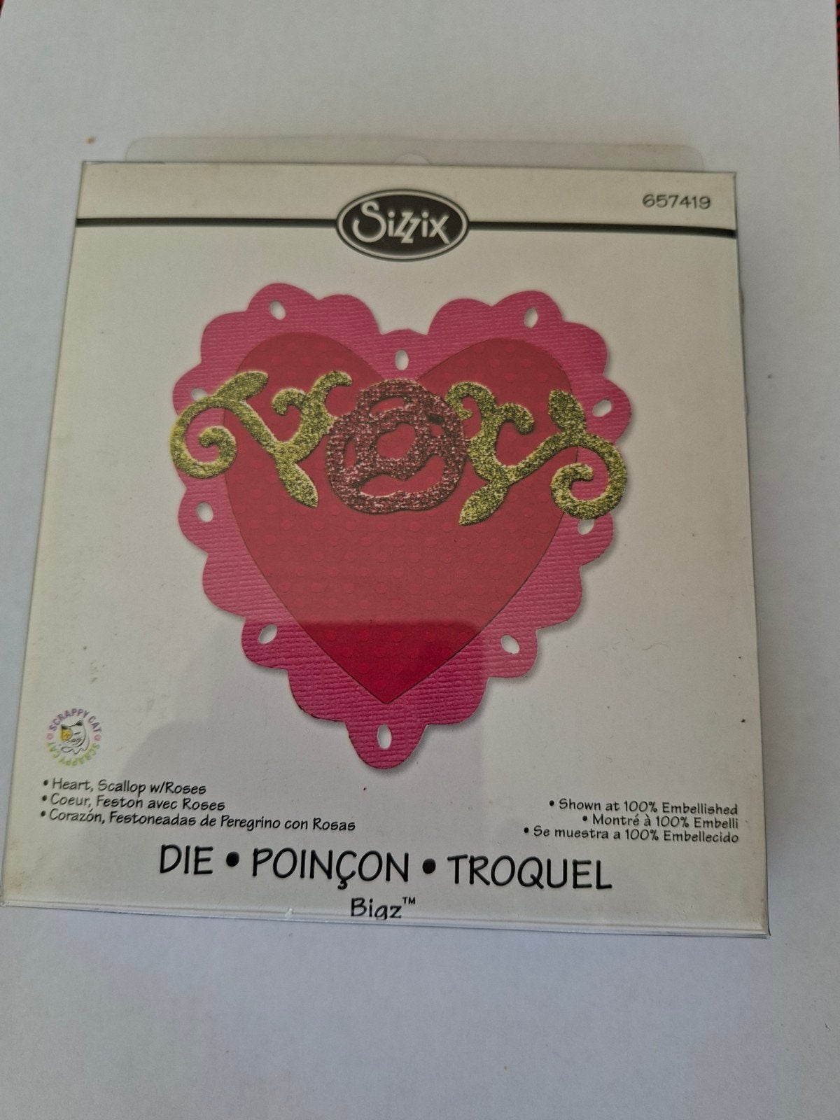Nieuw Sizzix Bigz Snijmal 657419 Hart Scallop Rozen, Ophalen of Verzenden