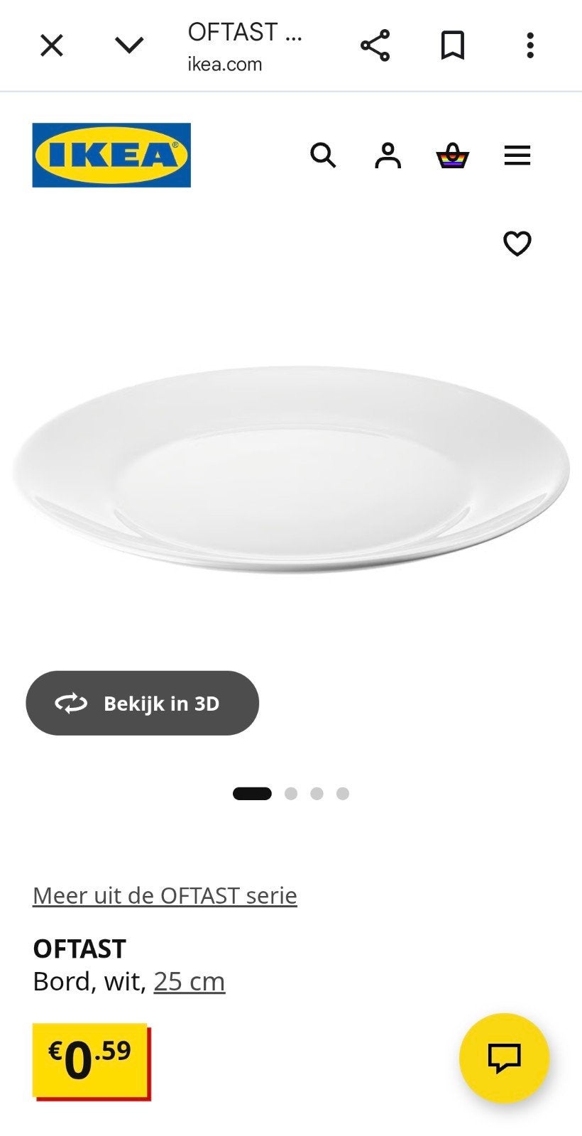 Ikea borden Oftast wit  bord 25cm, 19cm en diep bord 20cm, Huis en Inrichting, Keuken | Servies, Ophalen