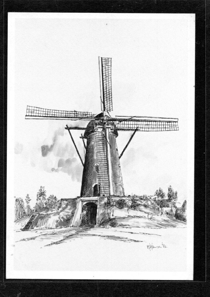 molen; Korenmolen De Twee Vrienden Bergen op Zoom., Ophalen of Verzenden, 1980 tot heden, Ongelopen, Noord-Brabant