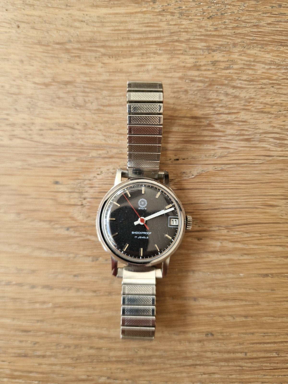 Mooi Ancre horloge met stalen band, Ophalen of Verzenden, Zo goed als nieuw, Staal, Overige merken