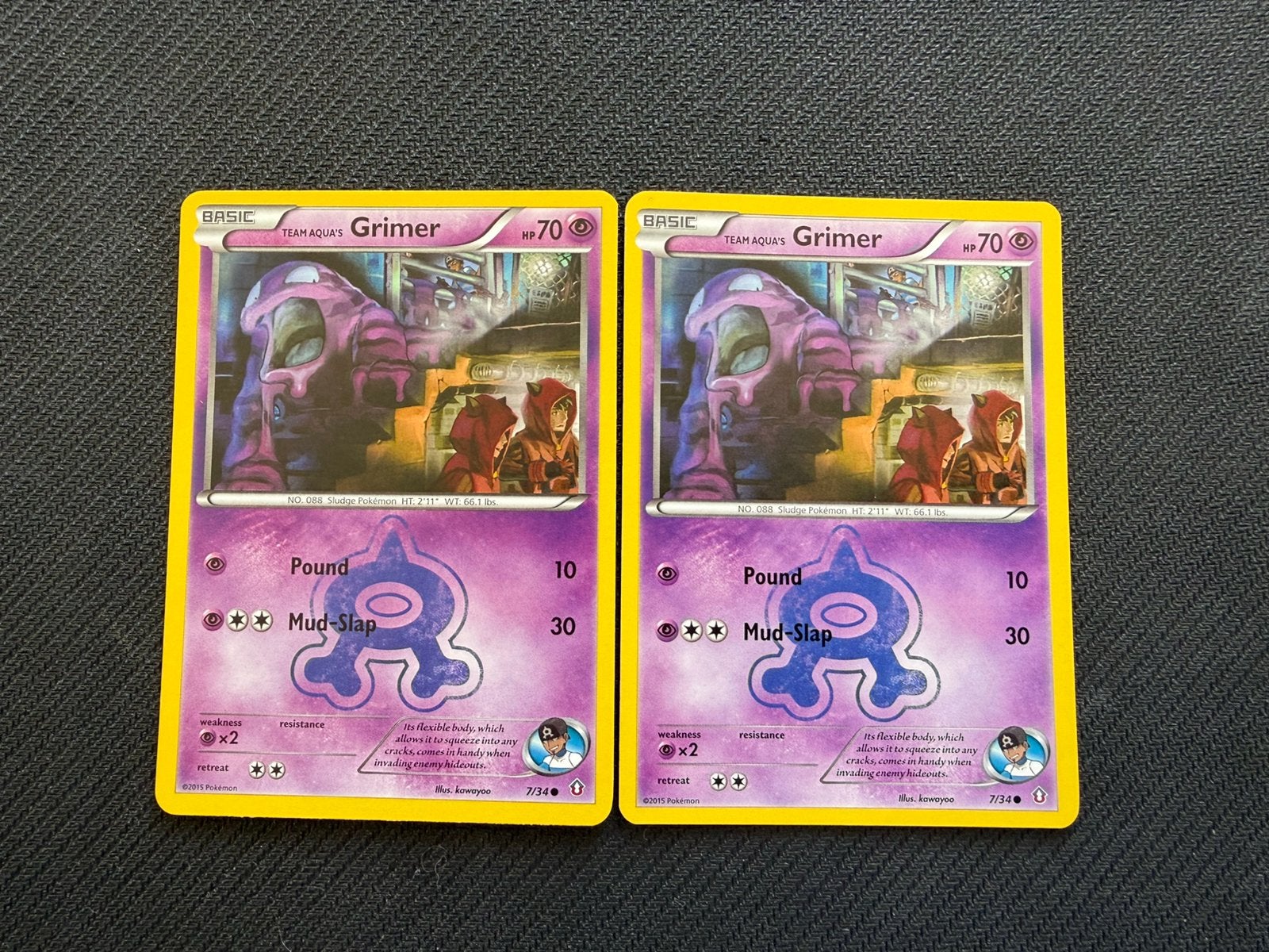 Team Aqua’s Grimer 7/34 Double Crisis Pokemon, Ophalen, Nieuw, Losse kaart