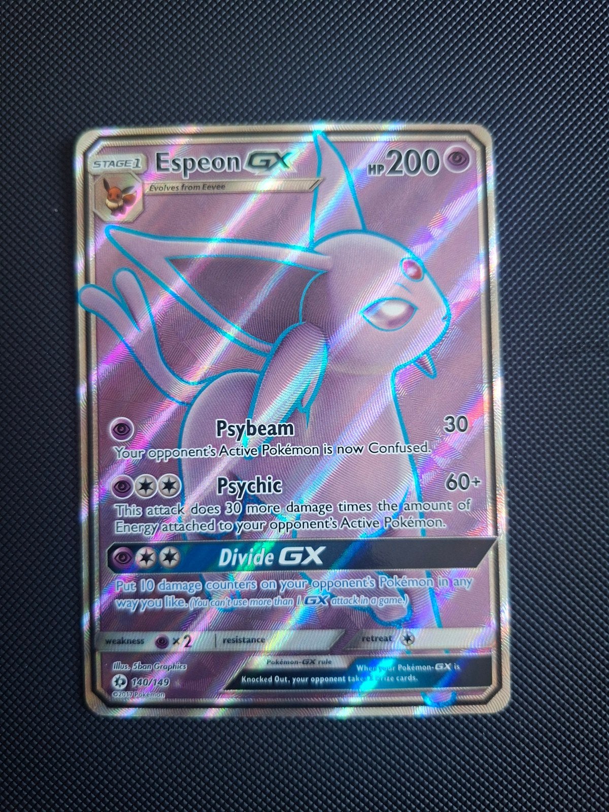 Espeon GX 140/149 Full Art Foil Pokemon Kaart, Ophalen of Verzenden, Zo goed als nieuw, Losse kaart, Foil