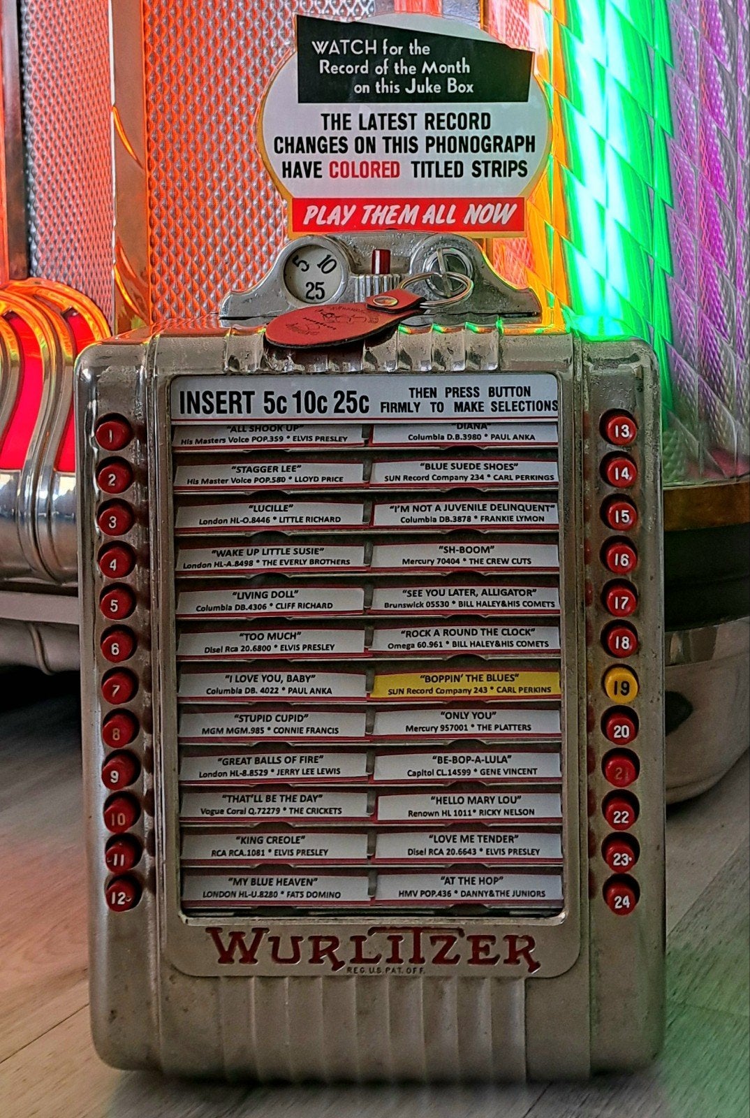 Wurlitzer W3020 wallbox one of a kind, Ophalen of Verzenden, Zo goed als nieuw, 1950 tot 1960, Wurlitzer