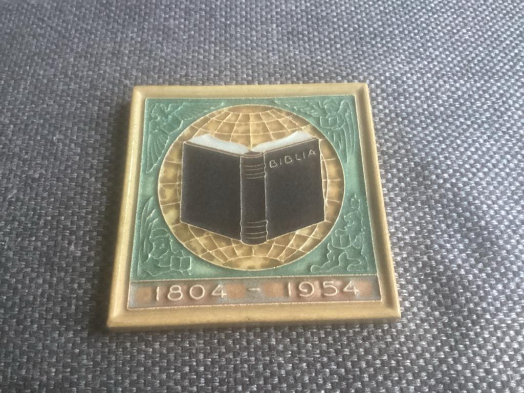 Delfts tegeltje 150 jaar Bijbelgenootschappen  voor € 5,00, Antiek en Kunst, Antiek | Wandborden en Tegels, Ophalen of Verzenden