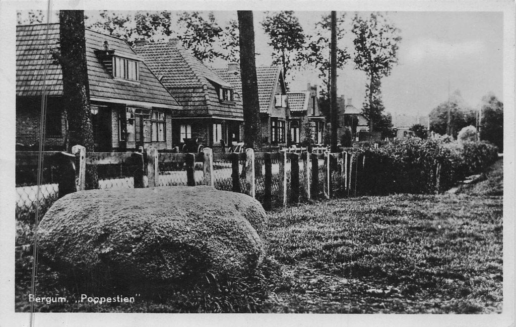 Bergum - Poppestien (gel. 1949), Ophalen of Verzenden, 1940 tot 1960, Gelopen, Friesland