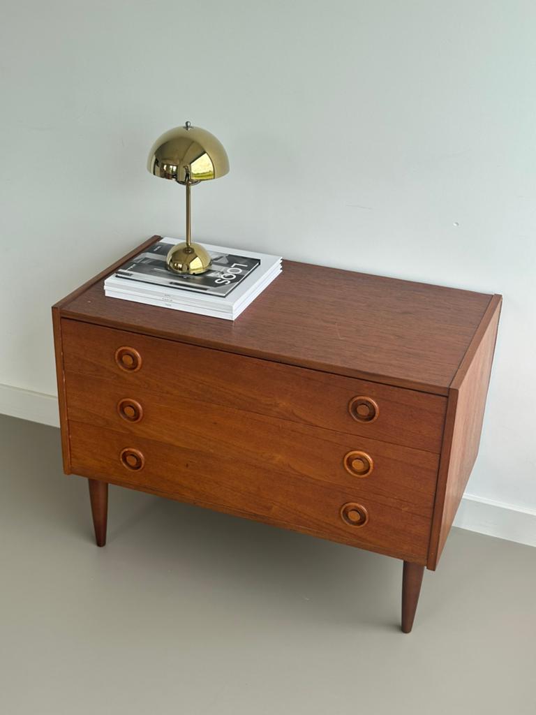 Vintage Deense ladekast mid century teak Scandinavisch retro, Huis en Inrichting, Kasten | Ladekasten, Ophalen, Gebruikt, Deens scandinavisch design mid century vintage retro
