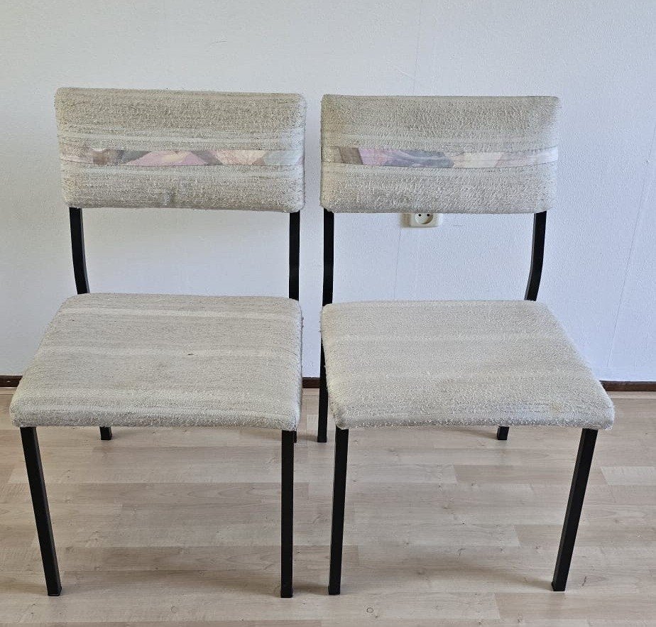 Twee eetkamerstoelen gestoffeerd, Huis en Inrichting, Ophalen, Gebruikt, Twee, Overige kleuren