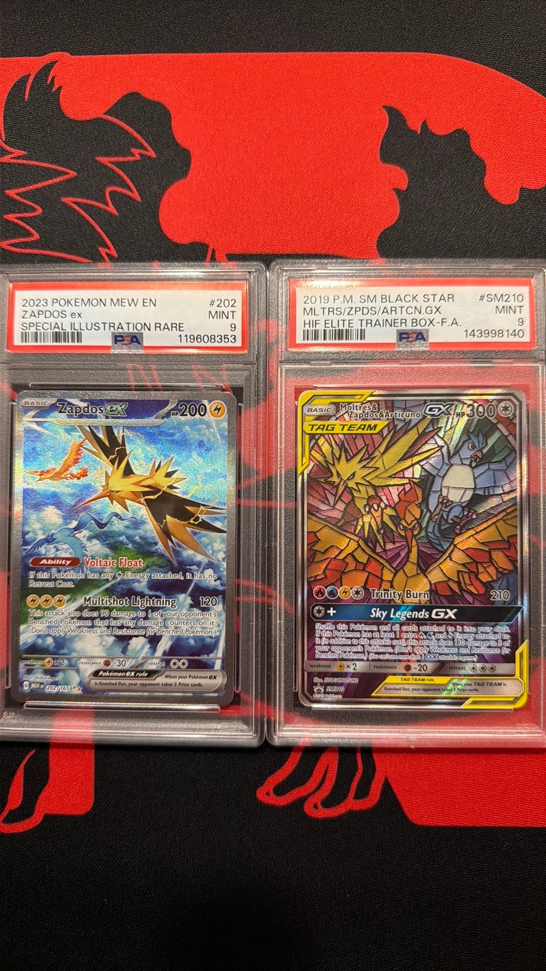 2x psa9 slab zapdos 3 glass birds INVESTERING!, Ophalen, Zo goed als nieuw