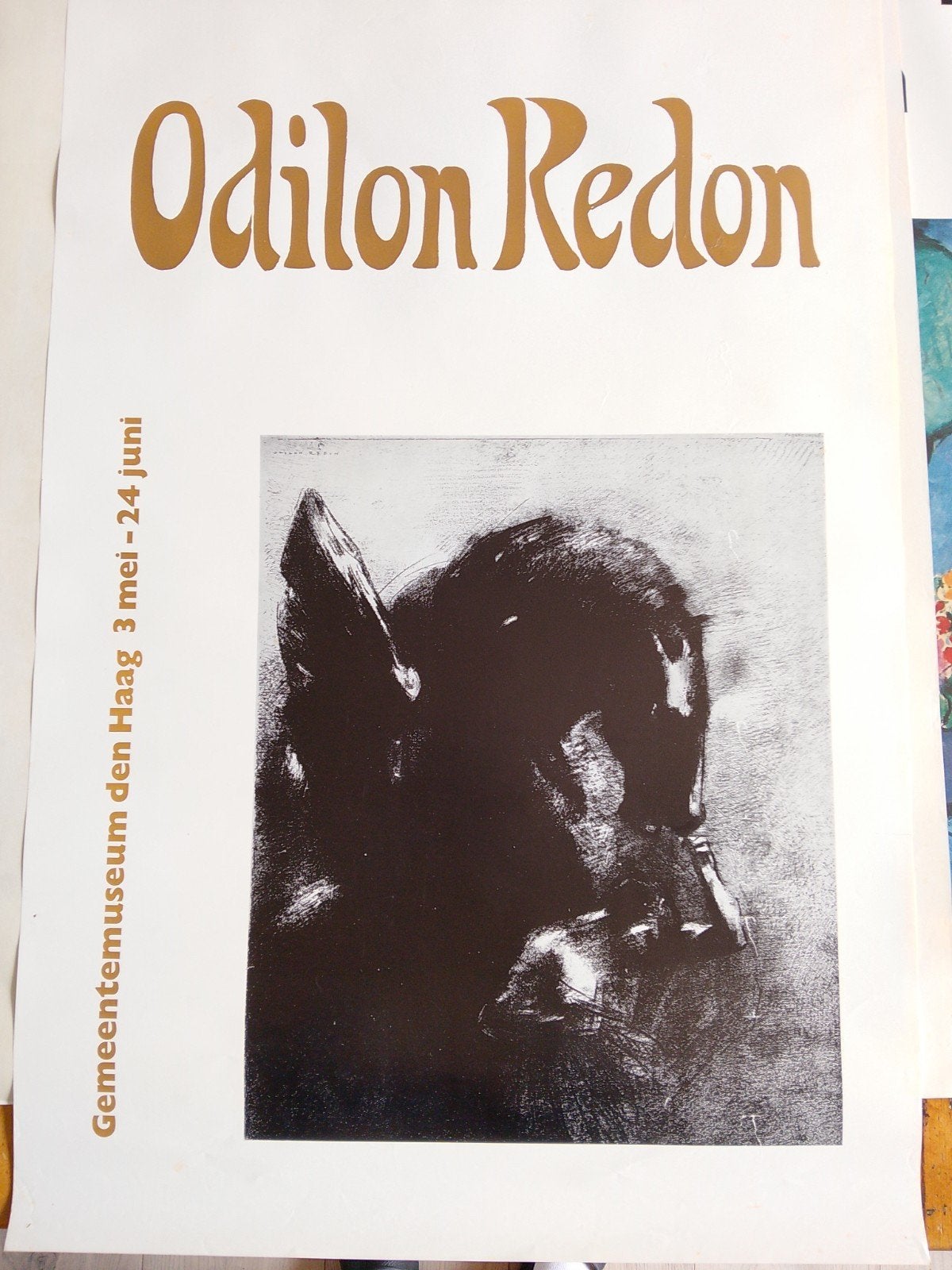 Odilon Redon Tentoonstellingsposter Gemeentemuseum Den Haag, Ophalen of Verzenden, A1 t/m A3, Overige onderwerpen, Rechthoekig Staand