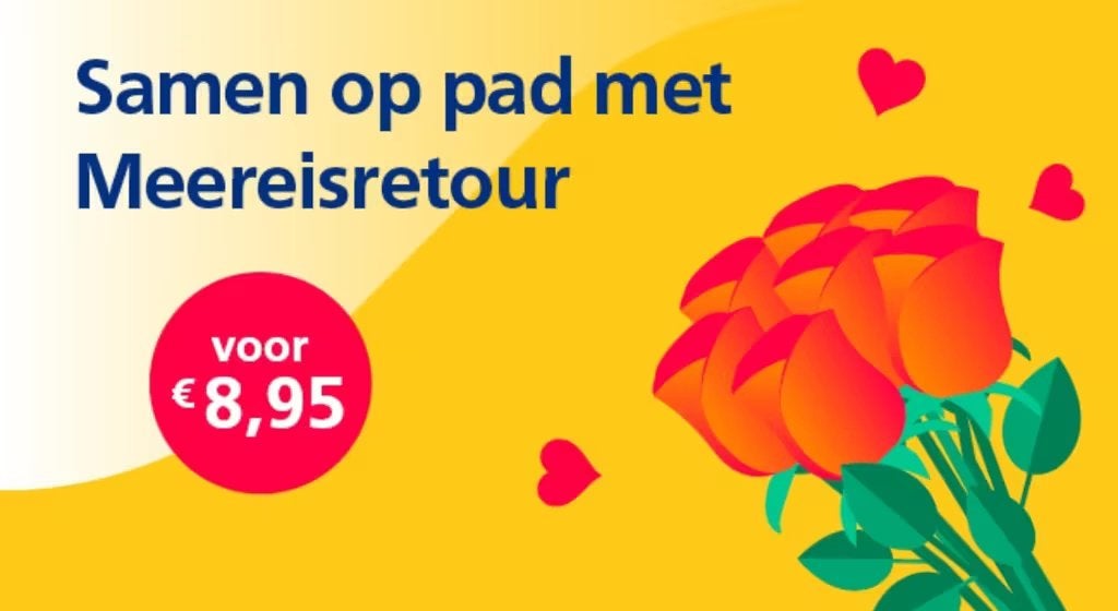 NS Meereisretour (á €8,95 na aankoop), Eén persoon, Trein, Nederland, Algemeen kaartje