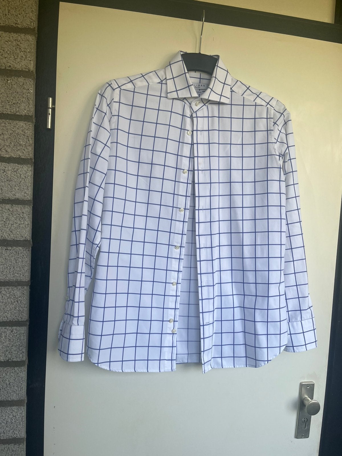 Caliban heren  overhemd, Ophalen of Verzenden, Zo goed als nieuw, Blauw, Halswijdte 39/40 (M)