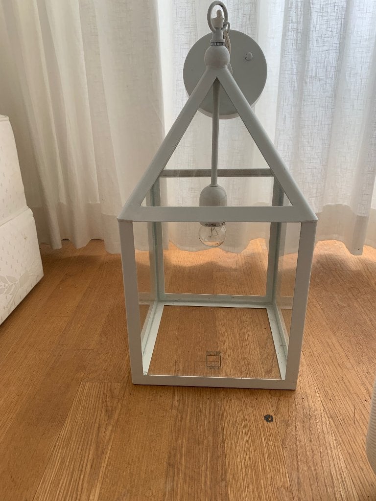 Jan des Bouvrie design hanglamp lantaarn groot wit als Nieuw, Ophalen, Design, E27 (groot), Zo goed als nieuw