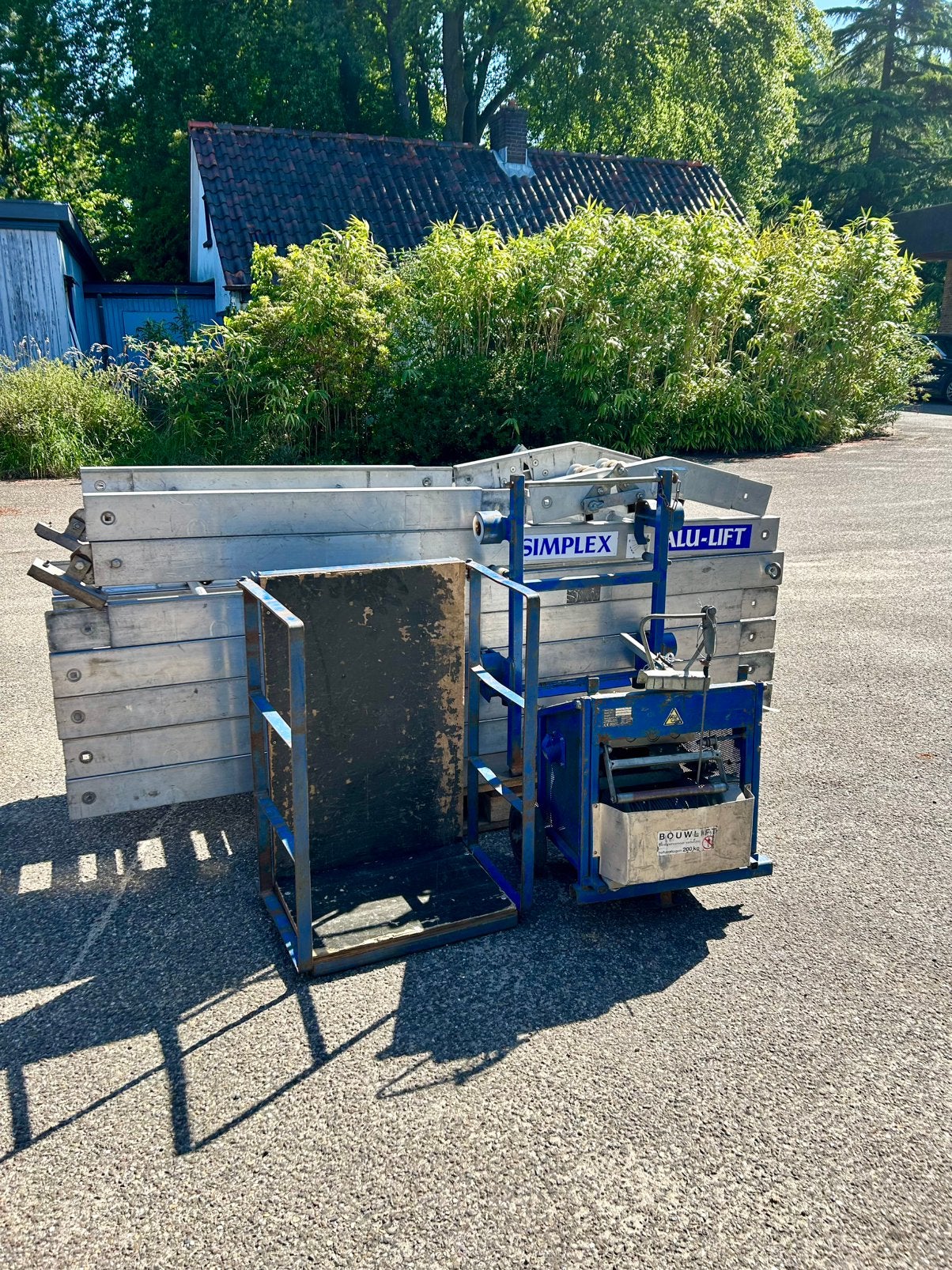 Simplex 200kg ladderlift pannenlift bouwlift lift 13 + knik, Ophalen, Gebruikt