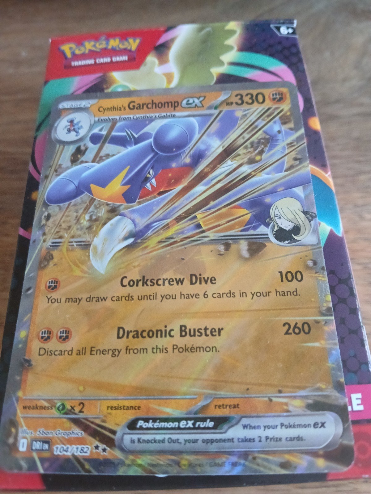 Garchomp ex 104/182 - Cynthia's Garchomp EX Pokémon Kaart, Ophalen of Verzenden, Zo goed als nieuw, Losse kaart, Foil