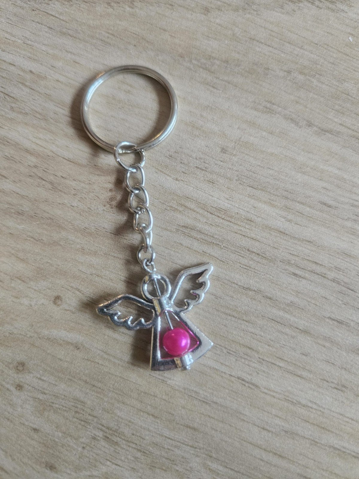 Sleutelhanger Engel met roze kraal, Verzamelen, Ophalen of Verzenden, Gebruikt, Overige typen