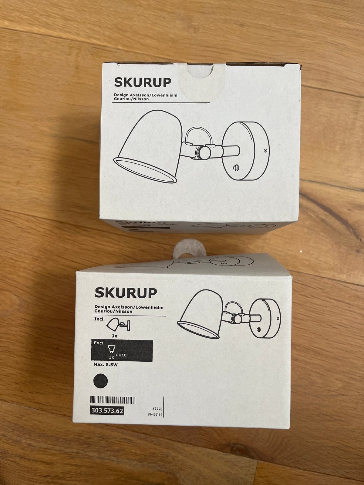 2x IKEA SKURUP Wandlamp Zwart - Nieuw in doos, Zwart, Nieuw, Ophalen of Verzenden, Metaal