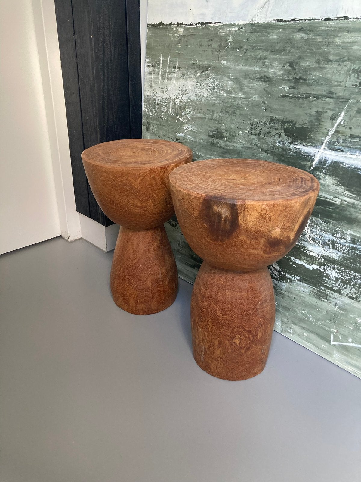 Bijzettafeltje of krukje van Pols Potten, massief hout 2 st., Minder dan 55 cm, Zo goed als nieuw, Rechthoekig, Ophalen