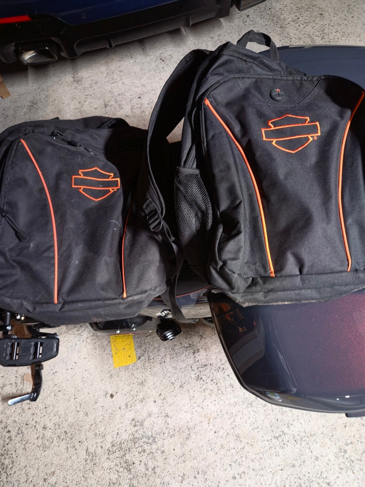 Twee Harley Davidson rugtassen: 1 nieuw, 1 gebruikt, Ophalen of Verzenden, Zo goed als nieuw