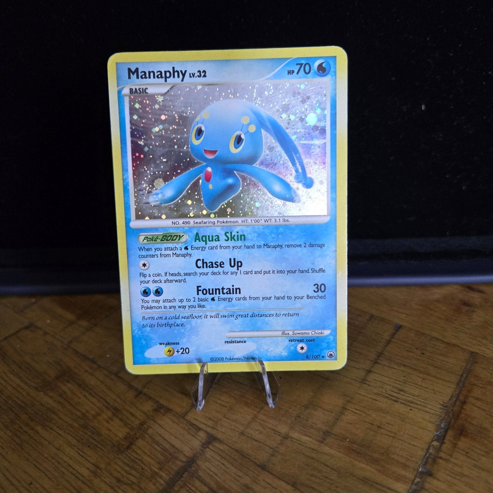 Manaphy Lv.32 #8/100 Pokémon Kaart (Foil), Ophalen of Verzenden, Zo goed als nieuw, Losse kaart, Foil